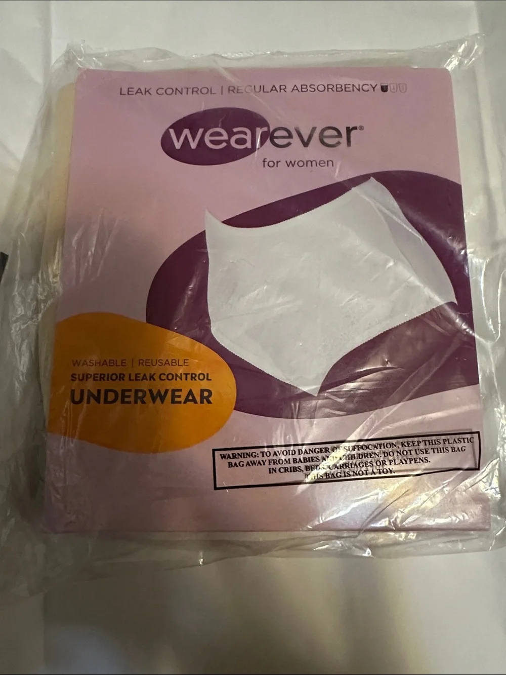 Wearever Women's White Leak Control Underwear - Regular Absorbency